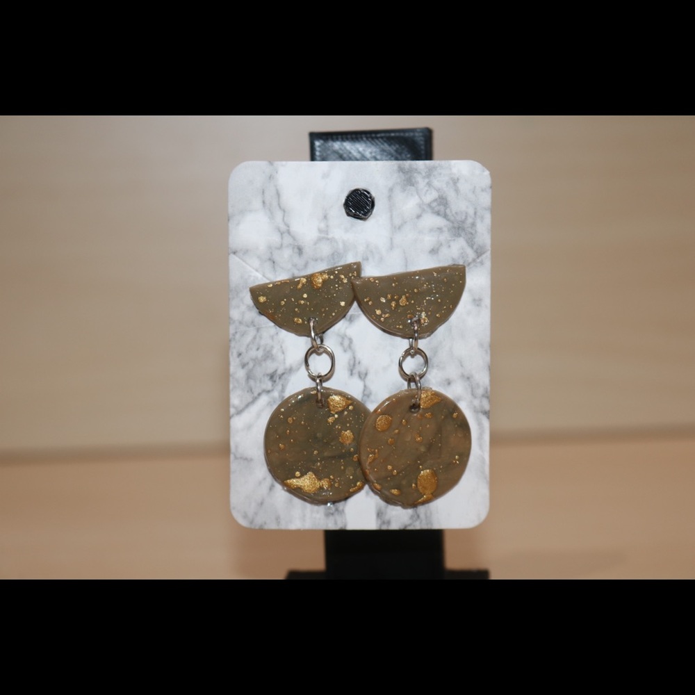 Handmade Art Deco polymer clay earrings!